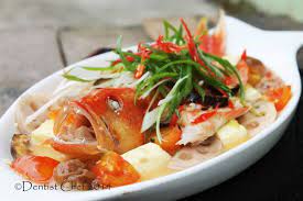 Teochew Style Steamed Fish Recipe With Seven Star Grouper Resep Makanan Resep Seafood Resep Ikan