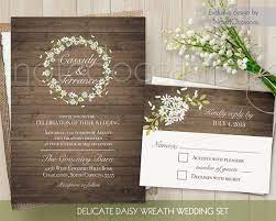 Daisy Wedding Invitation Set Printable File With Rsvp Or Print Wood Invite St Daisy Wedding Invitations Wedding Invitations Rustic Handmade Wedding Invitations
