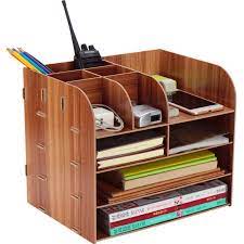 It's also made of untreated wood that you can paint and decorate as you like, over and over again. Wood Desk Organizer Office Bureau Pen Holder Wooden Sorter With Drawer Organizer Pen Pencil Organizer Home Office Storage Aliexpress