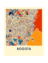 Papel, plastificado, enmarcados chinchetas ó imanes. Bogota Map Print Full Color Map Poster Etsy In 2021 City Map Art Map Print Map Poster