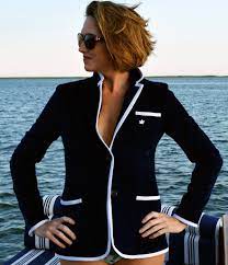 Terry Cloth Toweling Blazer By Bask Women S Navy Navy Women Blazer Blazers For Women