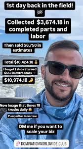 Look at the income in just 1 day‼️, First day back in the field after 5  years of in the office and this is what we brought in…, Phones haven’t  stopped ringing , not just from customers needing work, ...