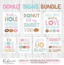 Donuts Signs Bundle Printable Donut Party Signs Donut Birthday Etsy Donut Birthday Parties Donut Signs Donut Party