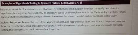 For example, prior research has shown that stress can impact the immune system. Solved Examples Of Hypothesis Testing In Research Wlos Chegg Com
