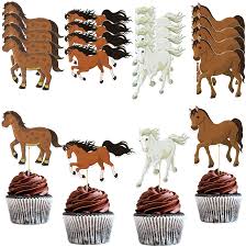 You are viewing american expedition's collection of horse and mustang themed kitchen decor and accessories. Buy 48 Pieces Horse Cupcake Toppers Horse Racing Cake Toppers Equestrian Themed Birthday Party Decorations For Birthday Party Cake Decorations Online In Germany B08mppsqt8