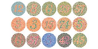 The test consists of 38 colored plates, each of which contains a circle of dots appearing randomized in color and size. Color Vision Deficiency Aoa