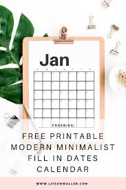 Free Printable Modern Minimalist Fill In Calendar Use For Any Year Minimalist Calendar Free Printable Calendar Cute Calendar