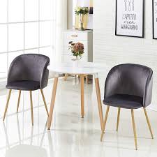 Velvet side chair with upright and low back will make your guests sit comfortably at the table, as well have a easier and closer conversation with others due to armless design. Blue Eggree Dining Chairs Vintage Velvet Armchairs Accent Chairs For Living Room Bedroom Kitchen With Metal Chair Legs Stationery Office Supplies Furniture Lighting