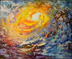 An original hand painted acrylic painting of a ocean sunset seascape. Painting Ocean Sunset Seagull Sea Waves 2 Kupit Na Yarmarke Masterov Kdliacom Kartiny Murmansk