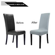 Mix and match colours for an eclectic look, or choose several slips covers in matching hues for a classic look. 4pcs Washable Stretch Chair Cover Removable Covers Protectors For Dining Room Champagne Colo Slipcovers For Chairs Stretch Chair Covers High Back Dining Chairs