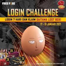 We are happy to let you know that the expectation has come true, and free fire (ff) x one punch man (opm) collaboration is releasing on january 10, 2021. Cuma Login 7 Hari Ff X One Punch Man Bagi Bagi Hadiah Siatama Loot Box