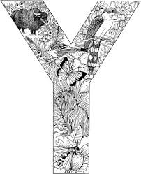 Letter Y With Animals Coloring Page From English Alphabet With Animals Category Select Alphabet Coloring Pages Alphabet Letters To Print Animal Coloring Pages