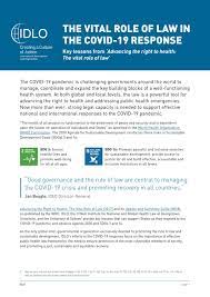 The Vital Role Of Law In The Covid 19 Response Key Lessons From Advancing The Right To Health By International Development Law Organization Issuu
