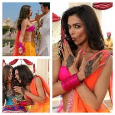 Deepika Padukone In Yeh Jawaani Love Love Love This Pink And Orange Lehenga Deepika Padukone Deepika Padukone Lehenga Lehenga