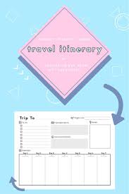 Travel Itinerary Template Printable Vacation Trip Planner Etsy In 2020 Travel Itinerary Template Itinerary Template Family Trip Planner