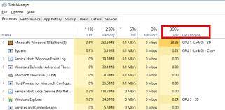 The number in the gpu column is the highest usage the application has across all engines. How To Monitor Gpu Usage In Windows 10 Using Task Manager