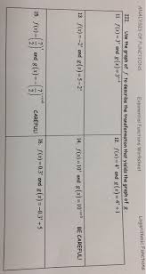 Some of the worksheets for this concept are integrals of exponential and logarithmic functions, exponential functions differentiation and integration, practice integration z math 120 calculus i, exponential and logarithmic functions work answers, 05, section exponential functions differentiation and, exponential. Solved Analysis Of Functions Exponential Functions Worksh Chegg Com