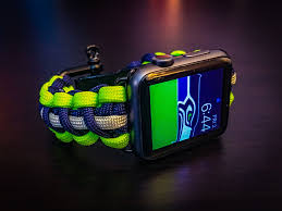 Apple Watch Seattle Seahawks Paracord Band 42mm 38mm Stainless Steel Adjustable Clasp Milspec Cord Nfl The Pats Nfc West Apple Watch Apple Watch Bands Nfc West