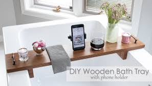 The bambsi bath caddy tray is a glamorous and elegant bathroom accessory designed for long bath takers who loves having a good time soaking in warm water for hours. Diy Wooden Bath Tray With Phone Holder Pretty Handy Girl