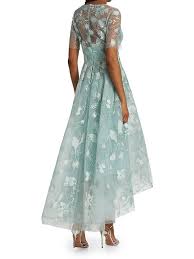 Buy Teri Jon By Rickie Freeman Tulle Illusion Applique High-low Dress -  Aqua At 75% Off | Editorialist