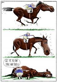To waste effort on something when there is no chance of succeeding: Flogging A Dead Horse Cartoon Movement