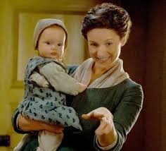 Claire Holds Marsali And Fergus S Son Germain James Fraser Outlander Gabaldon Outlander Outlander Tv