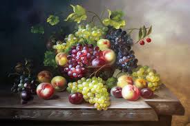My Grandma S Table By American Artist In 2020 Artwork Fine Art American Artists Grape Painting
