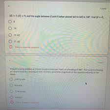 Multiply the miles per hour by 5,280, then divide by 6,076. 1 Point Lul 7 0 9 And The Angle Between U And 3 Chegg Com