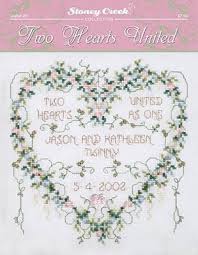 More images for free wedding cross stitch patterns » Stoney Creek Two Hearts United Cross Stitch Pattern 123stitch