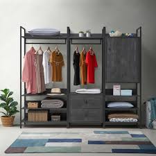 All of the open shelving helps to keep a more lively and roomy edge as well. Zahra Open Wardrobe With 2 Drawers In Black Free Delivery Own Furniture