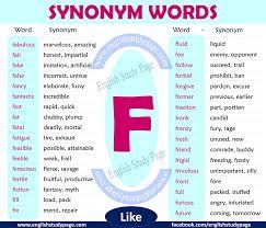 But knowing how and why to use it can make all the difference in the creative process. Synonym Words With F English Study Page