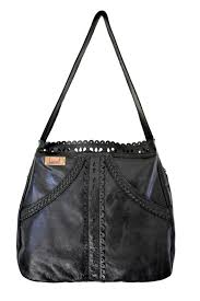 L Amour Oui Boho Leather Purse Bohemian Leather Bag Black Leather Tote