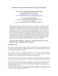 Of the ontario judicature act, 1881. Current Legal Issues Concerning Awqaf In Malaysia