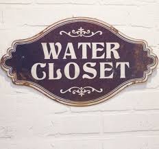 Metal Water Closet Sign Water Closet Vintage Bathroom Bathroom Signs