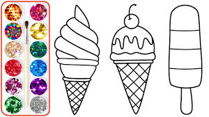 Ice cream coloring pages | educative printable. Coloring For Kids Ice Cream Drawing With Crayons