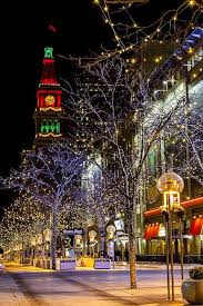 Denver 16th Street Mall Christmas Lights Denver S 16th Street Mall During Holidays Print By Teri Colorado Christmas Outdoor Christmas Lights Denver Christmas