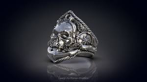 Ring With The Skull At Anchor 3d Model For 3d Printing 3d Model 3ds Stl 3dm 3 Skull Bone Jewelry Skull Jewelry