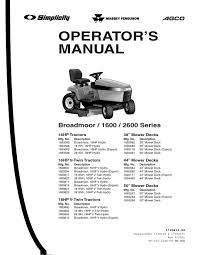 We make fixing things easier! Simplicity Broadmoor 2600 Series Operator S Manual Pdf Download Manualslib