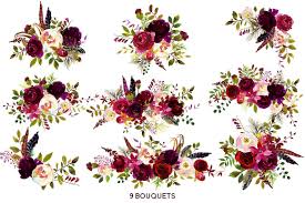 Boho Bordo Watercolor Flowers Watercolor Flowers Boho Flowers Flower Invitation