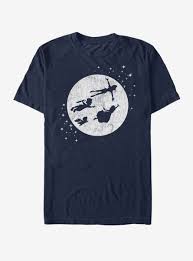 Peter Pan Fly Silhouette T Shirt Disney Tshirts Mens Tees Navy Blue T Shirt