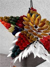 Christmas Lantern Made Of Plastic Spoon Diy Christmas Parol Christmas Star Decorations Christmas Lanterns