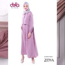 Baca juga baju gamis kombinasi. Baju Gamis Zoya Lebaran 2020 Amor Dress Delia Hijab Shopee Indonesia