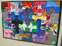 Art Club Puzzle Pieces Class Art Projects Collaborative Art Art Club Projects