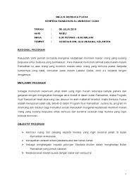 Selesai sahaja berbuka puasa dan solat magrib, semua tetamu mahupun guru berada di dalam surau dan membuat aktiviti sendiri seperti bacaan yasin atau bacaan surah secara. Kertas Kerja Berbuka Puasa