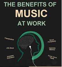 Benefits Of Music At Work Work Infographic Listening To Music Job Advice