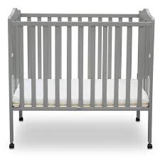 Delta Children Folding Portable Mini Baby Crib With Mattress Gray Baby Children Crib Delta Folding Gray Mattres Delta Children Portable Crib Baby Cribs