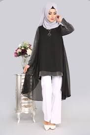 Tunik Sifon Detay Simli Tunik Prl1026 Siyah Musluman Modasi Moda Stilleri The Dress