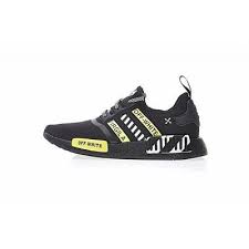 Black And Lime Green Shoes Mens Cheap Mens Off White X Adidas Nmd R1 Boost Black White Lime Green Ba7787 Running Shoes Adidas Nmd R1 Adidas Nmd Running Shoes