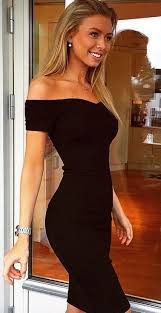 I Love This Off The Shoulder Dress On Her And Her Body Though Goals Http Www Deal Shop Com Product Levaca Women Fashion Cute Simple Dresses Lil Black Dress