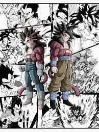 Doragon bōru) is a japanese media franchise created by akira toriyama in 1984. Goku Vs Vegeta Dragon Ball Gt Ss4 Ssj4 Manga Anime Version Art Board Print By Xvkx Redbubble